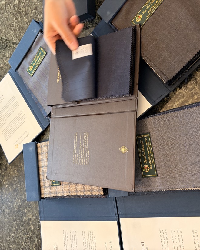 Super 150's wool swatch book