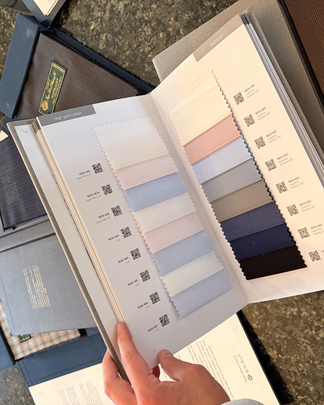 Cotton and colour swatch range