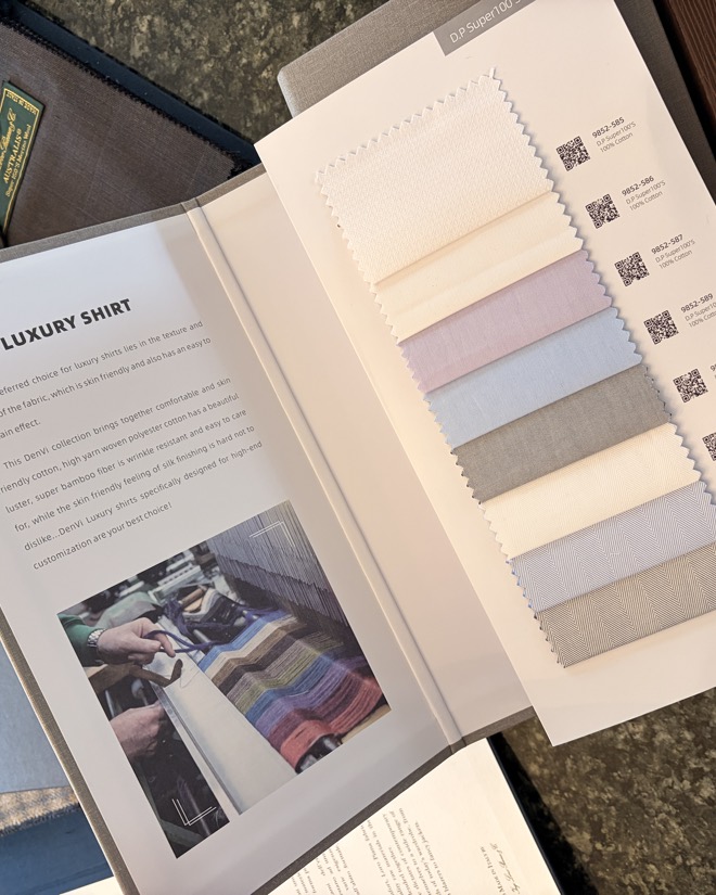 Cotton shirting swatch book