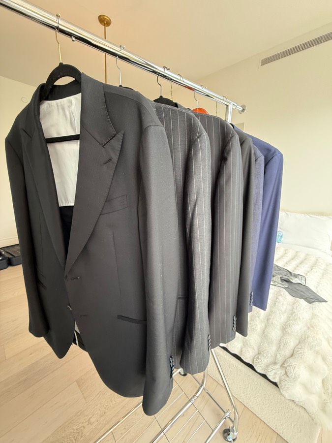 Bespoke jackets on the rail